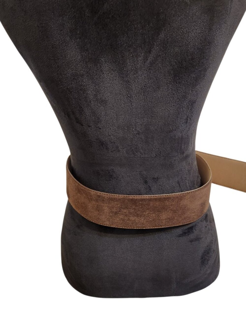 Banana Republic Wide Vegan Suede Belt Chocolate Brown Size XL - Picture 8 of 9